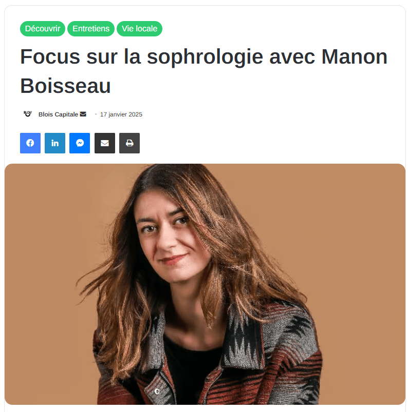 Un article sur ma pratique dans Blois Capitale&nbsp;!